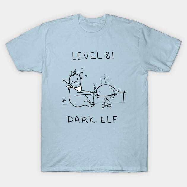 Level 81 Dark Elf - white ($ for SilverCord-VR) T-Shirt by droganaida